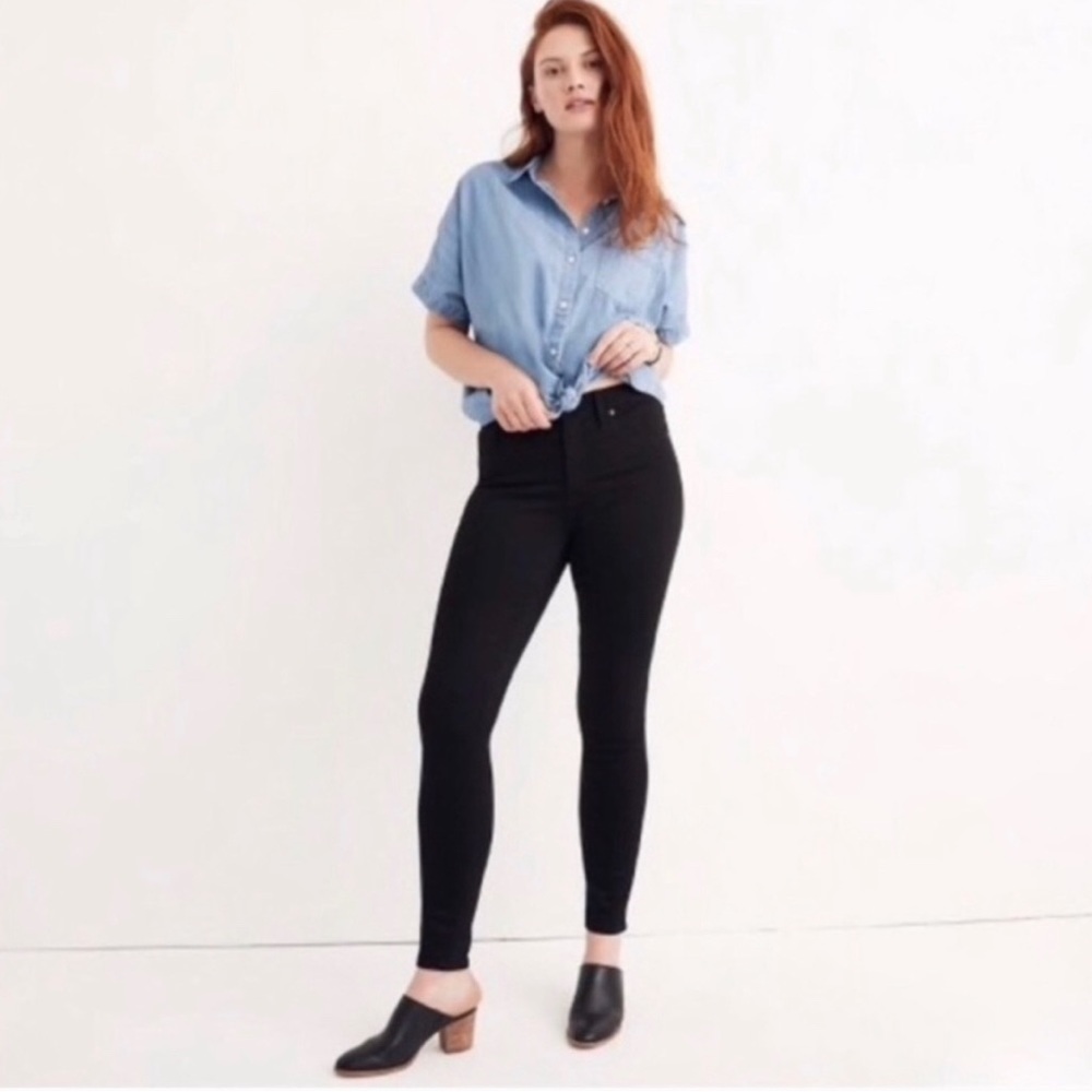 Madewell black skinny jeans 9” rise Size 28t